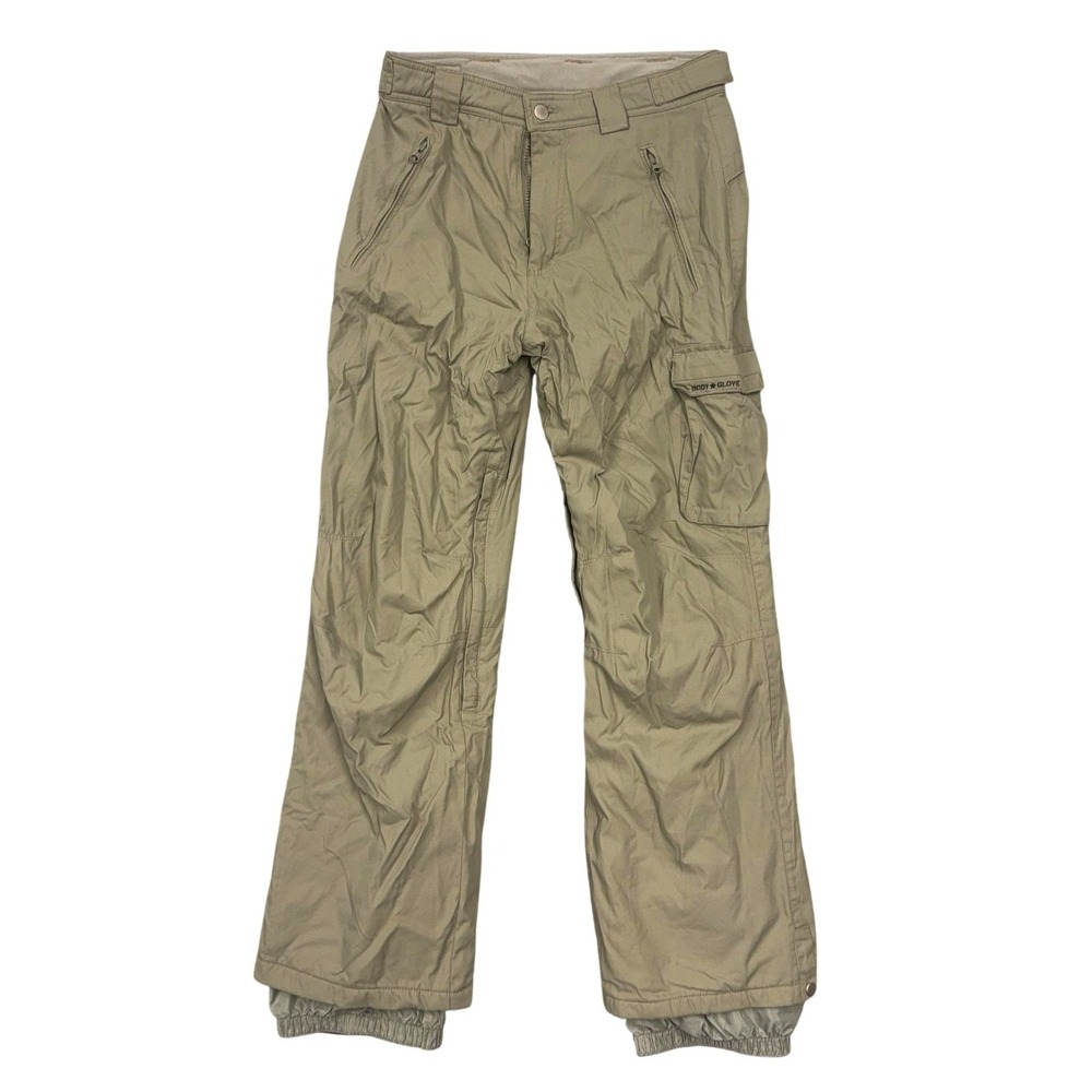 Body Glove Snow Pants Mens Medium Beige Waterproof Insulated Ski Zip Pockets